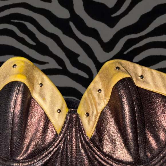 Leg Avenue Sexy Gladiator Warrior Costume Bustier Corset - Brown/Gold - Medium - Picture 4 of 6